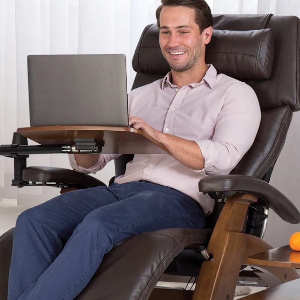 Perfect Chair Laptop Desk by Human Design. NEW, walnut. Dimensions 24L, 18W, 5H